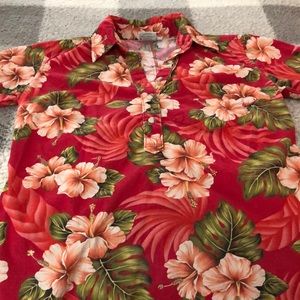 Go Barefoot Hawaiian, half button up, pocket